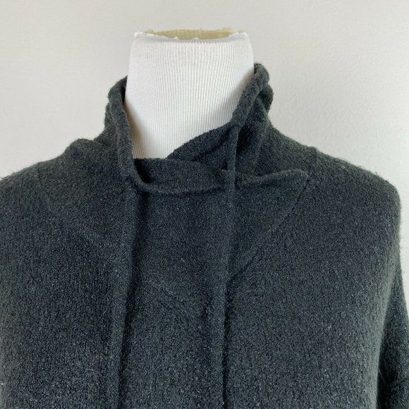 Philosophy‎ Sweater Solid Black Mock Neck Drawstring Cozy Womens Petite S - Picture 2 of 9